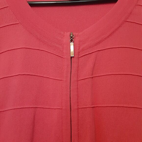Cable & Gauge Sweater Zip Up Womens Size Large Pink - Picture 2 of 6